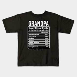 Grandpa Nutritional Facts Kids T-Shirt